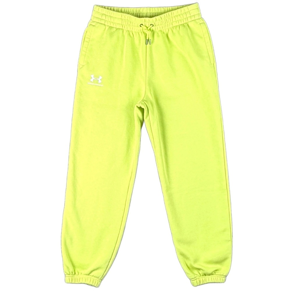 NEW Under Armour Mens M Rival Fleece Joggers Lime Green Sweatpants Casual Active